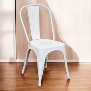 Sedia Bistrot Impilabile Metallo Bianca Industrial