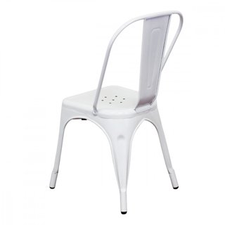 Sedia Bistrot Impilabile Metallo Bianca Industrial