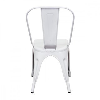 Sedia Bistrot Impilabile Metallo Bianca Industrial