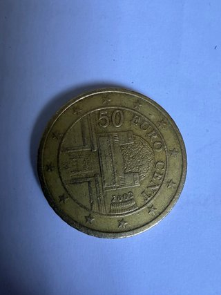 Moneda 50 Céntimos Austria 2002 Error