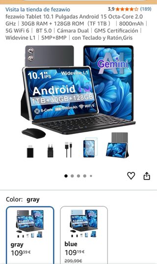 Tablet fezawio 10.1 Android sin abrir