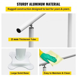 Pasamanos para Escaleras Exteriores, 3 pies, Pasamanos Exterior Blanco de 34 Pulgadas, Pasamanos Ajustable de 0 a 60 Grados para Escaleras Exteriores, Pasamanos de Aluminio Blanco para Jardín