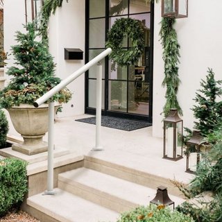 Pasamanos para Escaleras Exteriores, 3 pies, Pasamanos Exterior Blanco de 34 Pulgadas, Pasamanos Ajustable de 0 a 60 Grados para Escaleras Exteriores, Pasamanos de Aluminio Blanco para Jardín