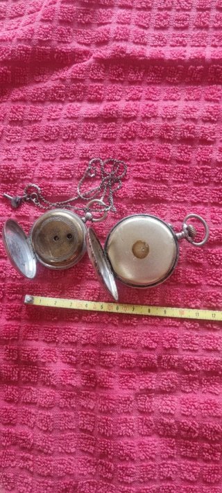 2 Reloj Bolsillo Antiguos de Plata