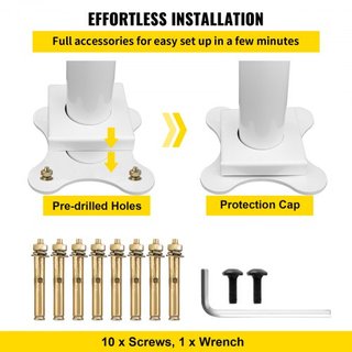 Pasamanos para Escaleras Exteriores, 4 pies, Pasamanos Exterior Blanco de 34 Pulgadas, Barandilla Ajustable de 0 a 60 Grados para Escaleras Exteriores, Barandilla de Aluminio Blanco para Jardín