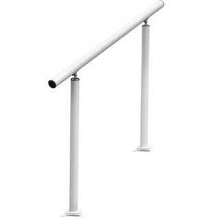 Pasamanos para Escaleras Exteriores, 4 pies, Pasamanos Exterior Blanco de 34 Pulgadas, Barandilla Ajustable de 0 a 60 Grados para Escaleras Exteriores, Barandilla de Aluminio Blanco para Jardín
