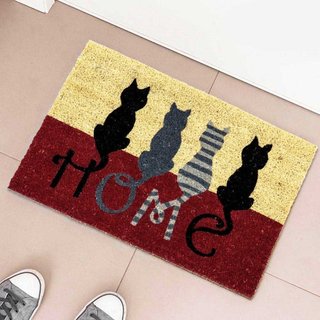 Tappeto Zerbino Gatti Home in Fibra di Cocco 60x40cm
