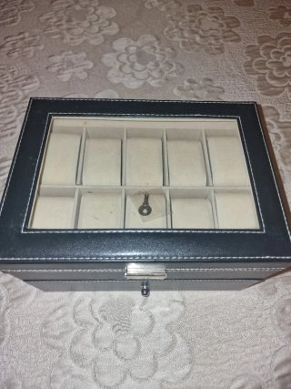 Organizador de Relojes Negro y Beige