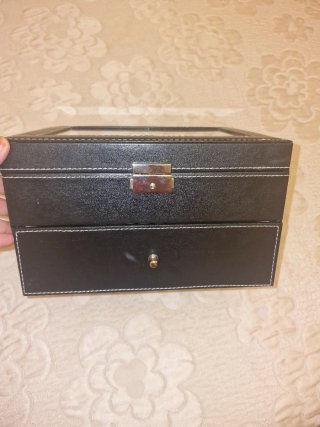 Organizador de Relojes Negro y Beige