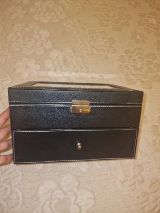 Organizador de Relojes Negro y Beige