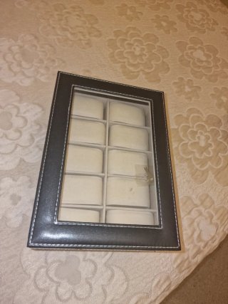 Organizador de Relojes Negro y Beige