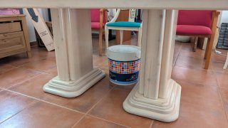 Mesa comedor extensible madera beige