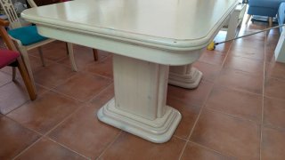 Mesa comedor extensible madera beige