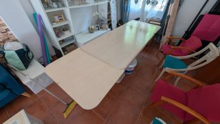 Mesa comedor extensible madera beige