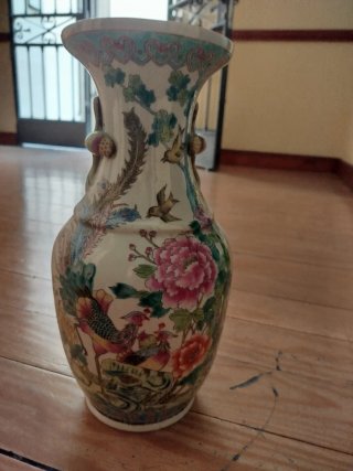 Jarrón Cerámica Estilo Oriental Multicolor