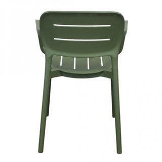 Sedia Impilabile Esterno con Braccioli Verde Oliva