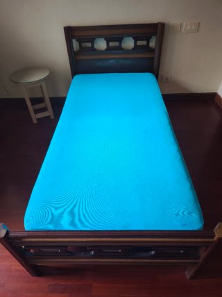Somier madera antiguo cama 90 + colchón