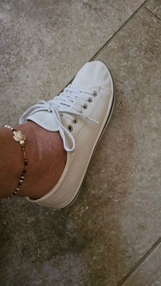 Scarpe da ginnastica in tela donna bianche