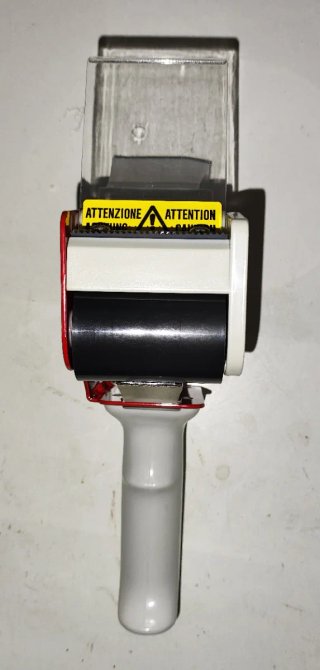 Dispensador cinta embalaje rojo y blanco