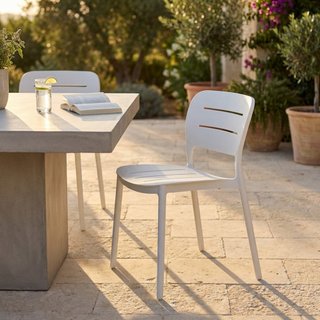 Sedia da Giardino Impilabile in Resina Bianca