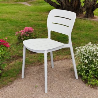 Sedia da Giardino Impilabile in Resina Bianca