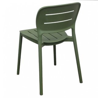 Sedia da Esterno Impilabile Resina Verde Oliva