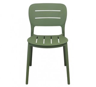 Sedia da Esterno Impilabile Resina Verde Oliva
