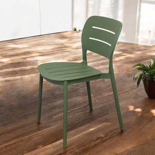 Sedia da Esterno Impilabile Resina Verde Oliva