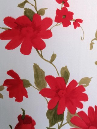 Falda floral blanca y roja