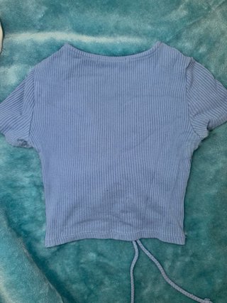 Top fruncido azul bebé
