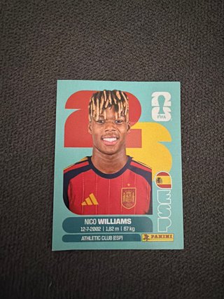 Cromo Panini Nico Williams España Mundial 2026