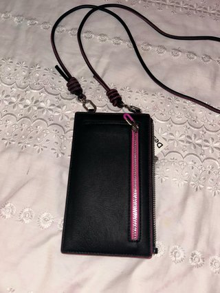 Cartera Desigual Negra y Rosa Nuevo