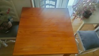 Mesa de madera maciza cuadrada 90x90