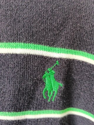 Jersey Polo Ralph Lauren de rayas verde marino S
