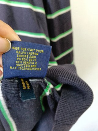 Jersey Polo Ralph Lauren de rayas verde marino S