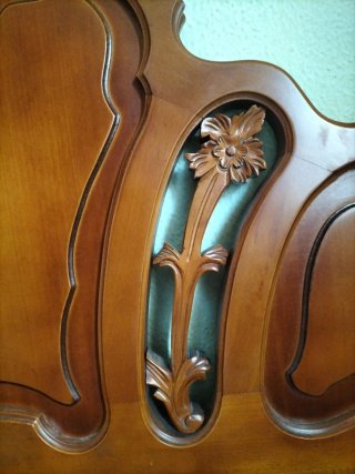 Cabecero cama 1,50 madera nogal