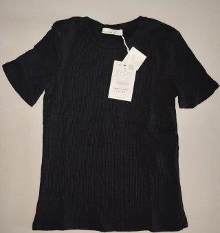 Polo Pull&Bear negro manga corta mujer