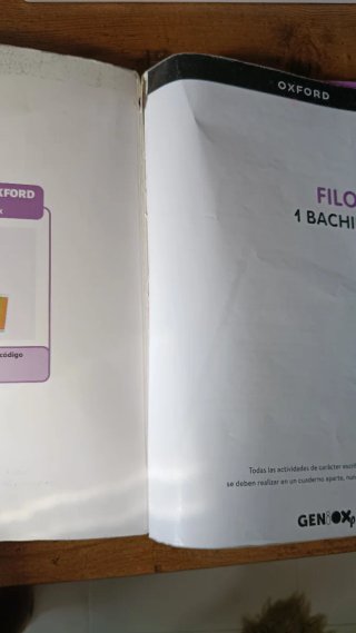 Libro de Filosofía 1º Bachillerato, Oxford.