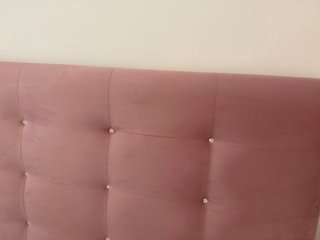 Cabecero terciopelo rosa clarito