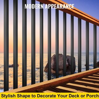 Balustres de Deck, Paquete de 101 Espigones de Metal, Balustre de Escalera de 26"x0.75" con Tornillos, Barandilla de Aleación de Aluminio para Deck de Madera y Compuesto, Balustre Cuadrado para Es...