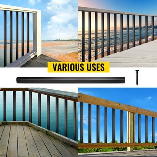 Balustres de Deck, Paquete de 101 Espigones de Metal, Balustre de Escalera de 26"x0.75" con Tornillos, Barandilla de Aleación de Aluminio para Deck de Madera y Compuesto, Balustre Cuadrado para Es...
