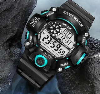 Reloj Deportivo Táctico Digital Negro/Azul
