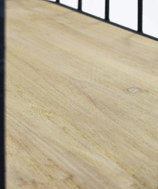 Scaffale con Ruote in Metallo 4 Ripiani in Legno