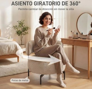 Poltrona girevole beige e nera