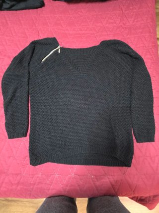 Maglione donna righe rosse e nere