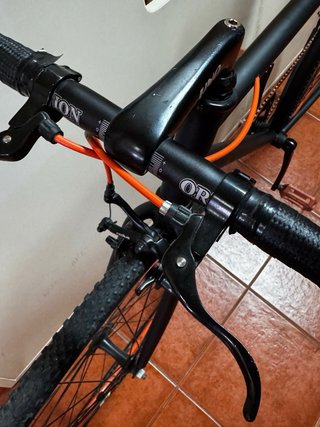 Bicicleta Fixie Negra Ruedas Naranja