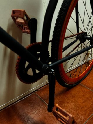 Bicicleta Fixie Negra Ruedas Naranja