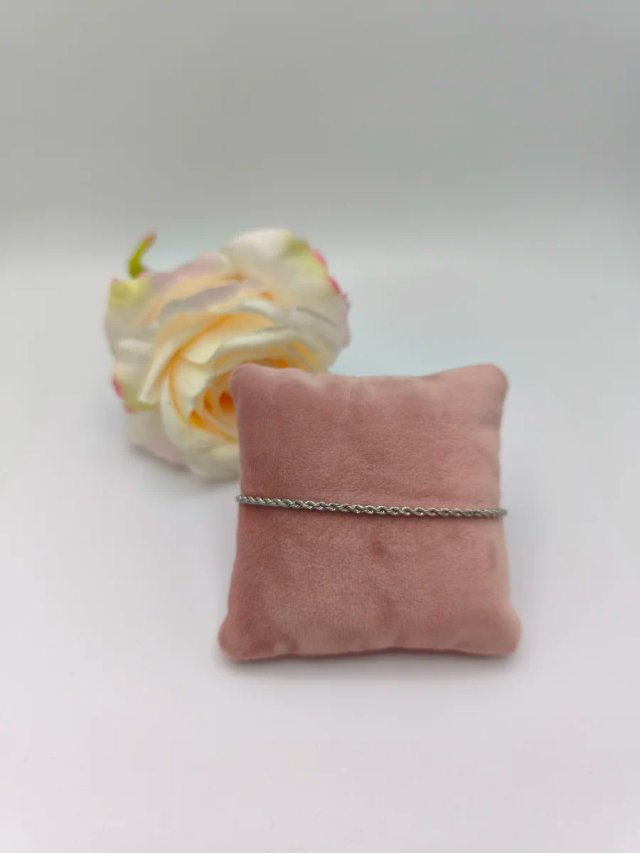 Pulsera cordón de oro blanco 18kt