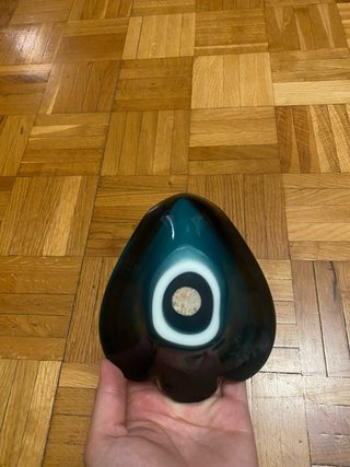 Cenicero de cristal azul y negro