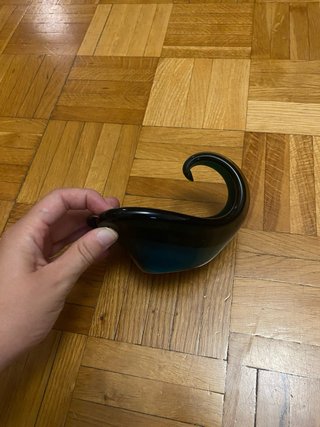 Cenicero de cristal azul y negro